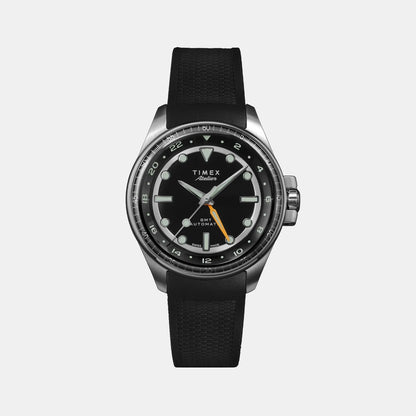 Timex Atelier Gmt24 M1A Men Automatic Black Dial Analog Nbr Synthetic Rubber Watch Tw2Y724004A