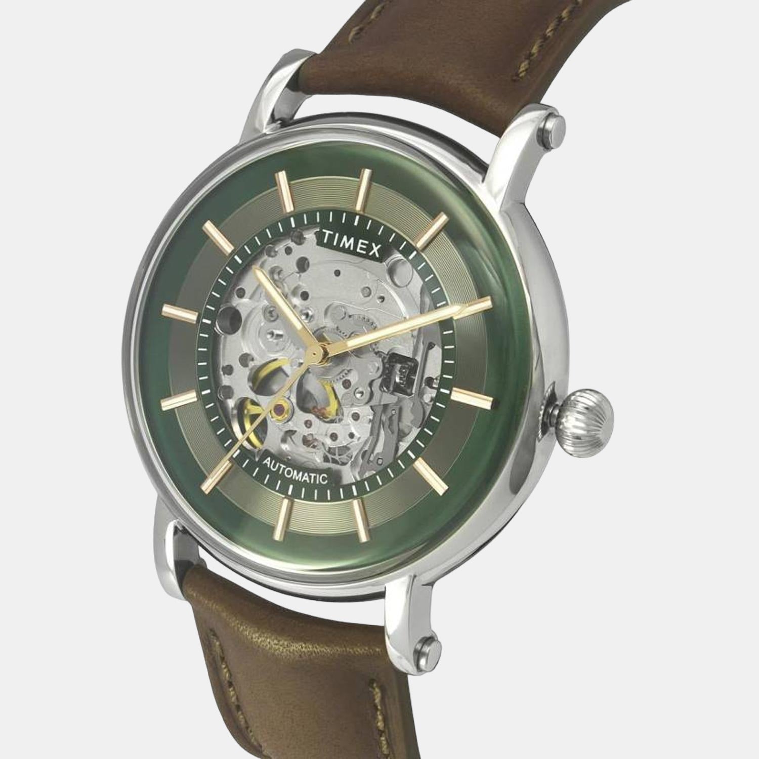 Timex Signio Men Automatic Dial Analog Leather Watch Tweg16717