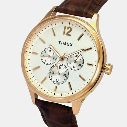 Timex Trendline Men Quartz Dial Multi-Function Leather Watch Tweg18433