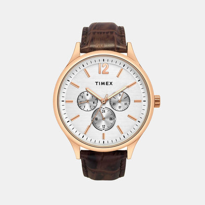 Timex Trendline Men Quartz Dial Multi-Function Leather Watch Tweg18433