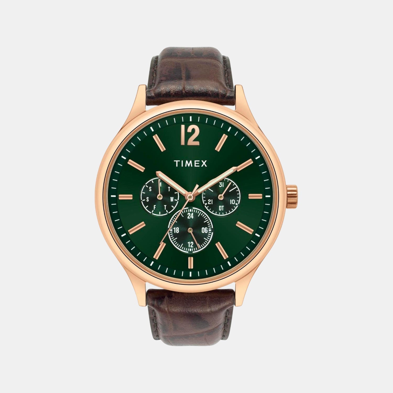 Timex Trendline Men Quartz Dial Multi-Function Leather Watch Tweg18434