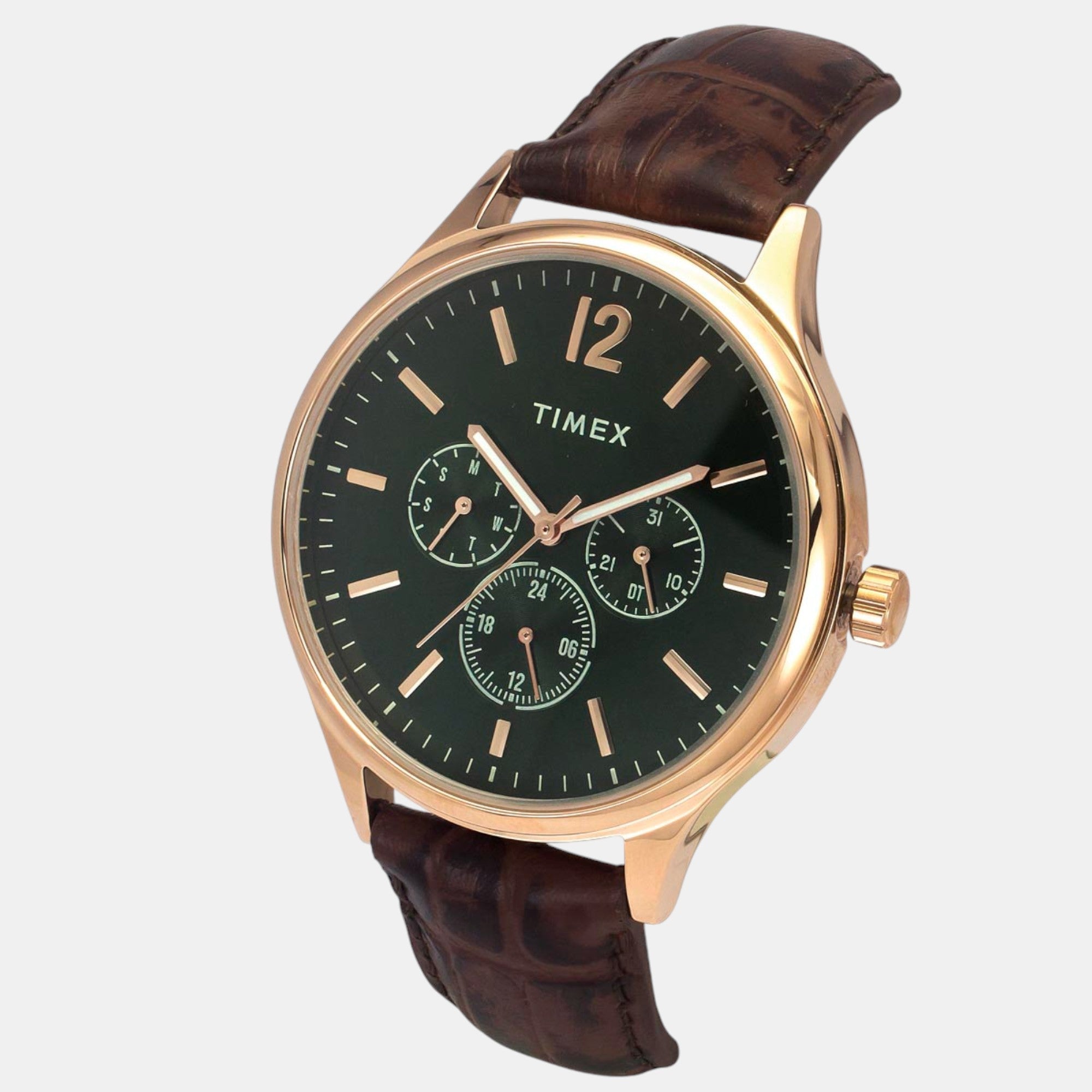 Timex Trendline Men Quartz Dial Multi-Function Leather Watch Tweg18434