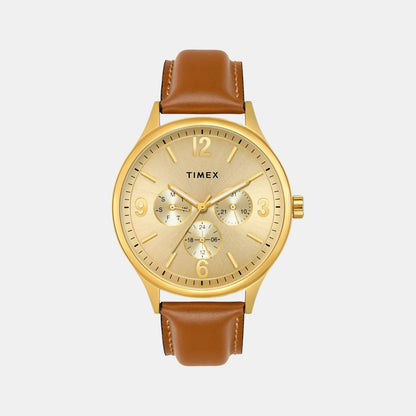 Timex Trendline Men Quartz Dial Multi-Function Leather Watch Tweg18439