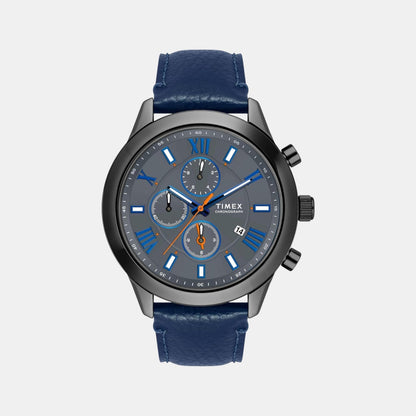 Timex Fashion Men Quartz Grey Dial Chronograph Leather Watch Tweg18513