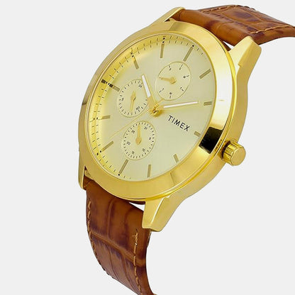 Timex Trendline Men Quartz Dial Multi-Function Leather Watch Tweg18521