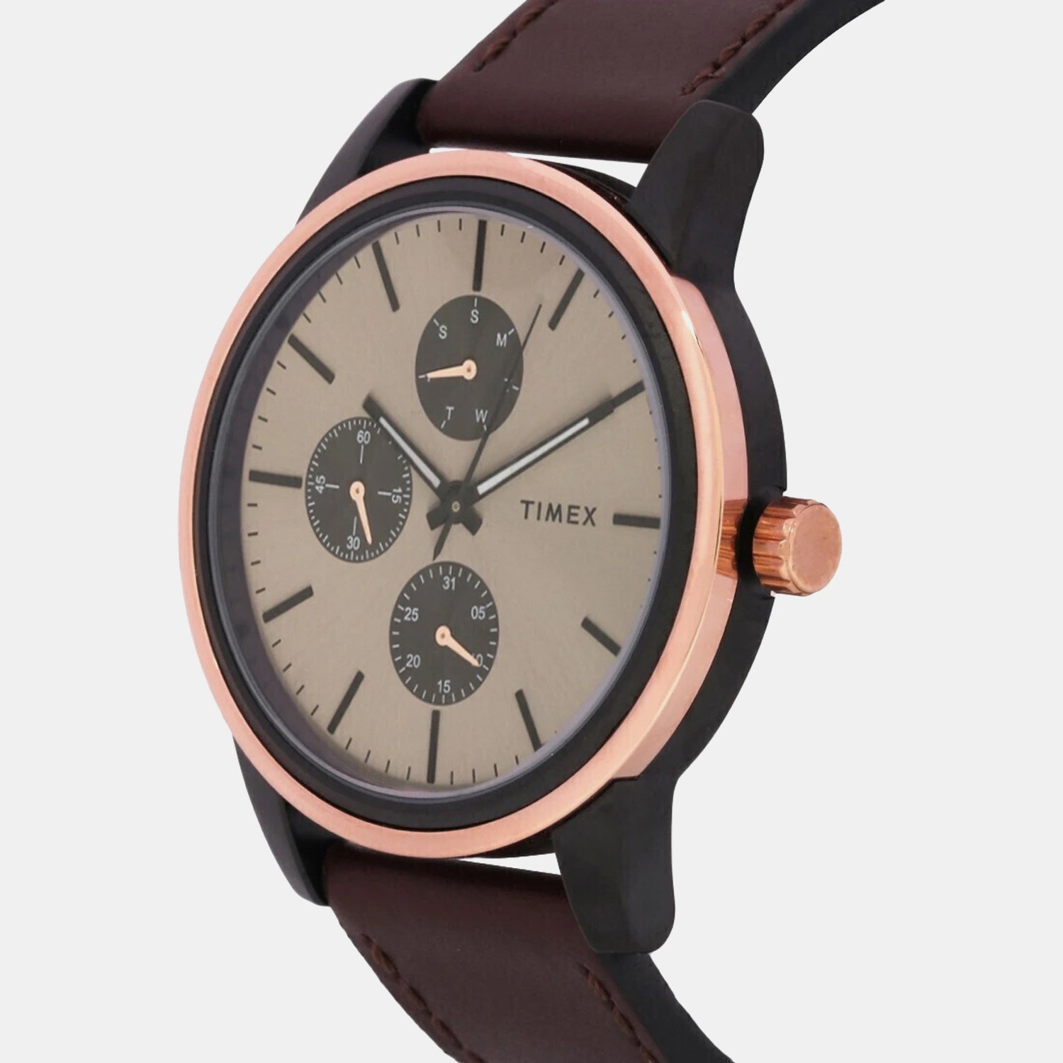 Timex Trendline Men Quartz Dial Multi-Function Leather Watch Tweg18903