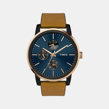 Timex Trendline Men Quartz Dial Multi-Function Leather Watch Tweg18904