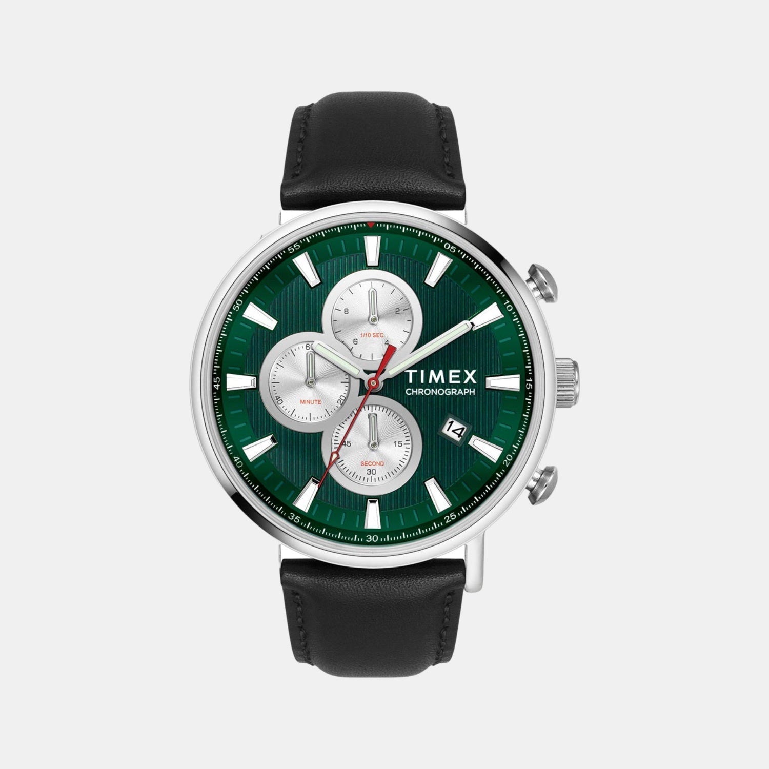 Timex Men Quartz Green Dial Analog Leather Watch Tweg20023-Ex