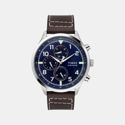 Timex Trendline Men Quartz Dial Multi-Function Leather Watch Tweg23901