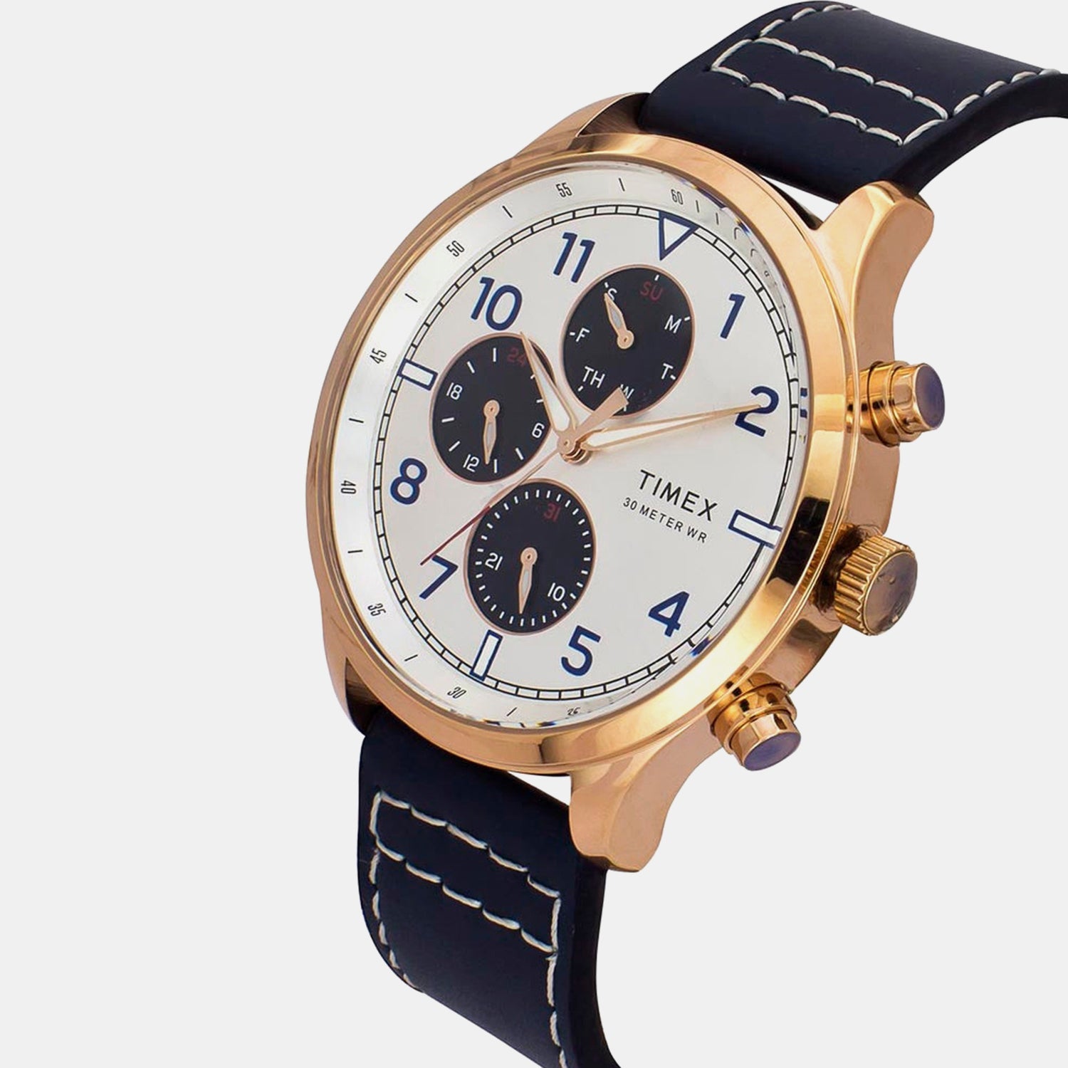 Timex Trendline Men Quartz Dial Multi-Function Leather Watch Tweg23902