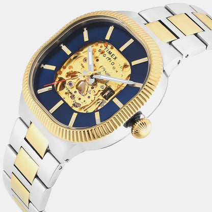 Timex Signio Men Automatic Blue Dial Analog Stainless Steel Watch Tweg24700