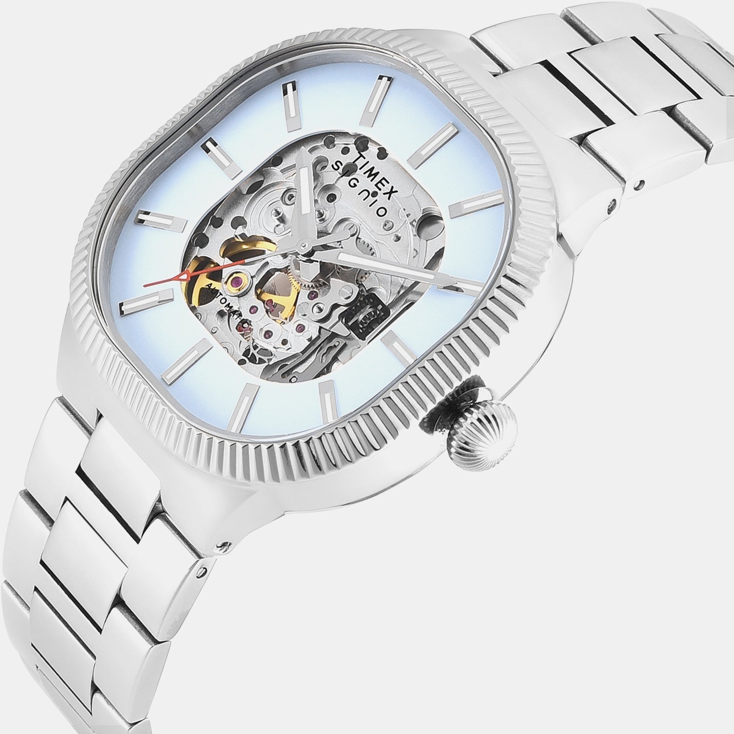 Timex Signio Men Automatic Blue Dial Analog Stainless Steel Watch Tweg24701