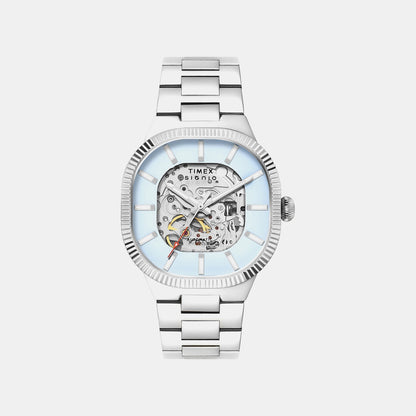 Timex Signio Men Automatic Blue Dial Analog Stainless Steel Watch Tweg24701