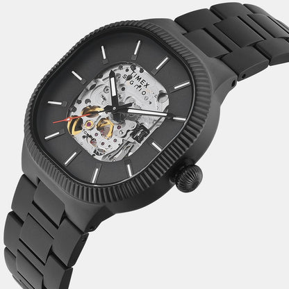 Timex Signio Men Automatic Black Dial Analog Stainless Steel Watch Tweg24702