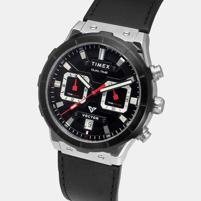 Timex Vector Men Quartz Dial Chronograph Leather Watch Tweg24800