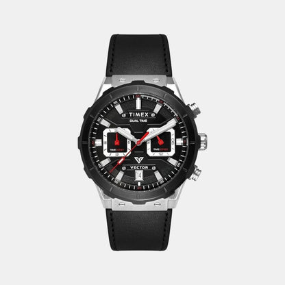 Timex Vector Men Quartz Dial Chronograph Leather Watch Tweg24800