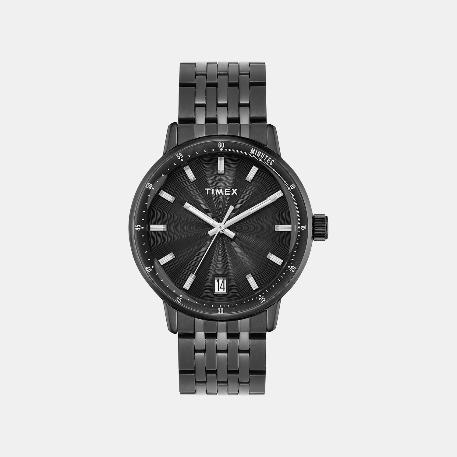 Timex Men Quartz Black Dial Analog Stainless Steel Watch Tweg25410