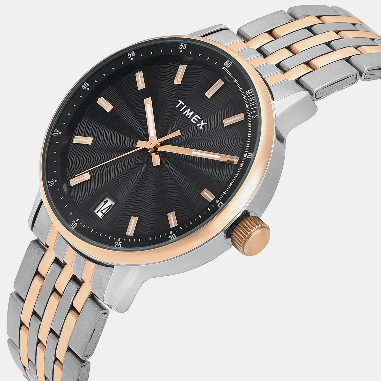 Timex Trendline Men Quartz Black Dial Analog Stainless Steel Watch Tweg25411