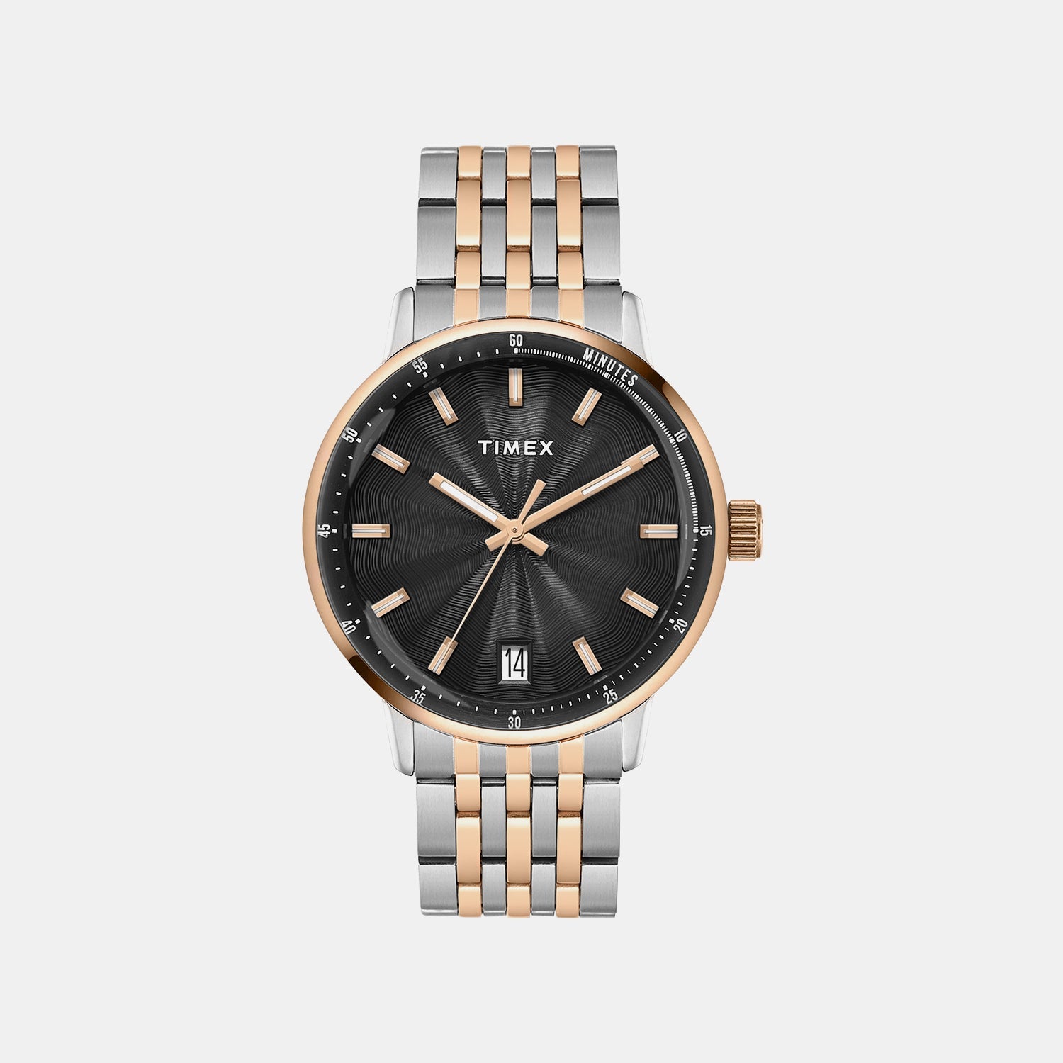 Timex Trendline Men Quartz Black Dial Analog Stainless Steel Watch Tweg25411
