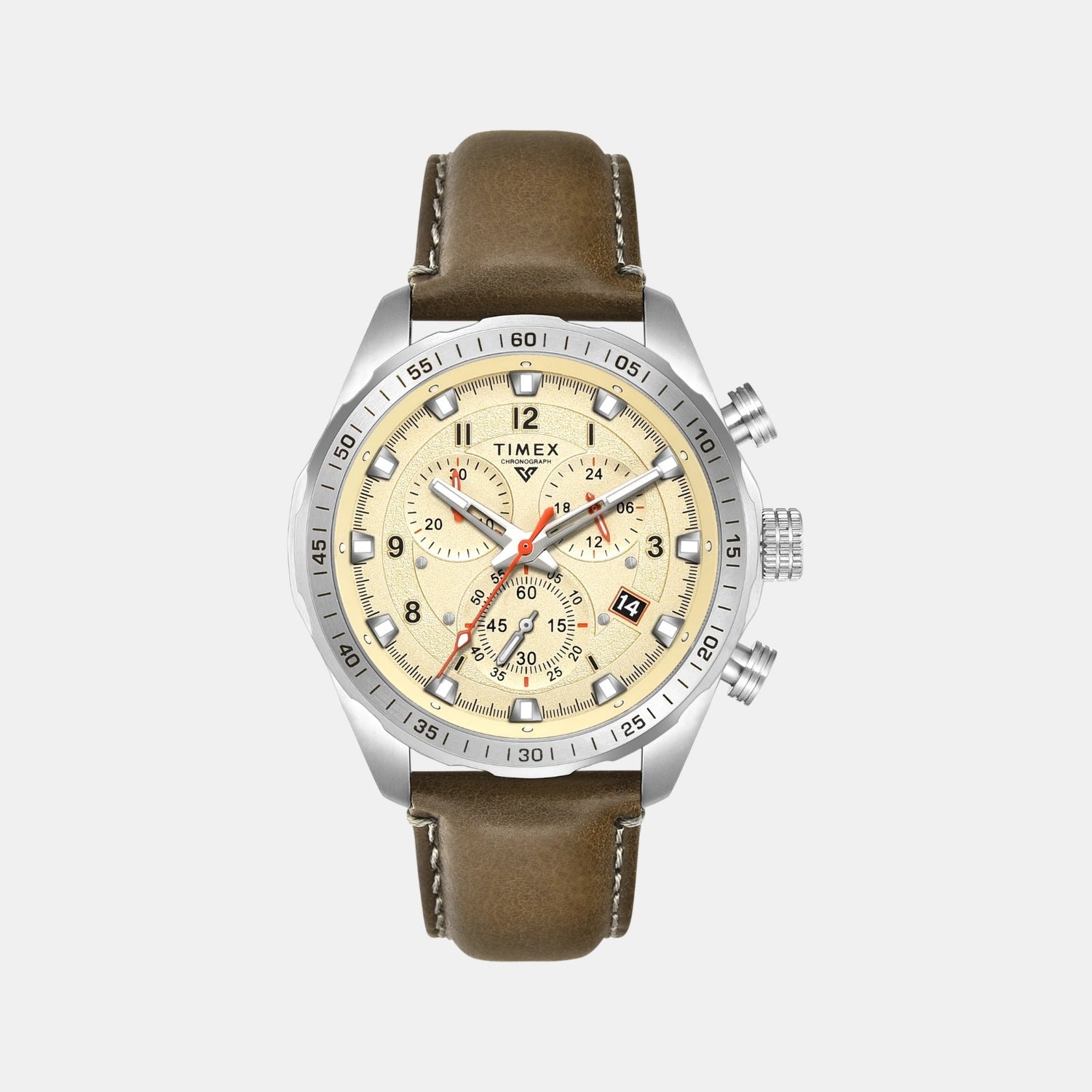 Timex Vector Men Quartz Dial Chronograph Leather Watch Tweg26000