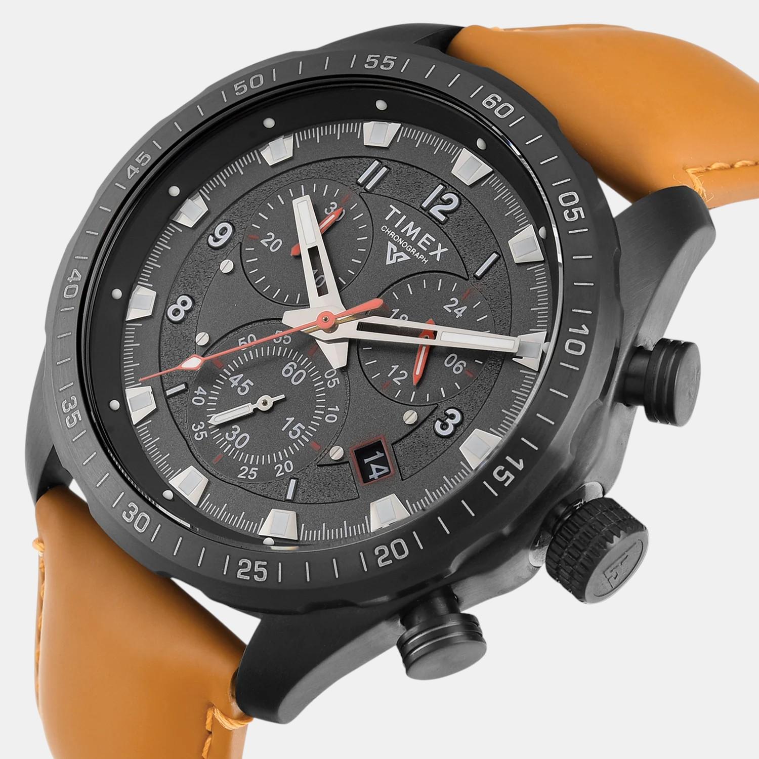 Timex Vector Men Quartz Dial Chronograph Leather Watch Tweg26002