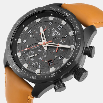 Timex Vector Men Quartz Dial Chronograph Leather Watch Tweg26002