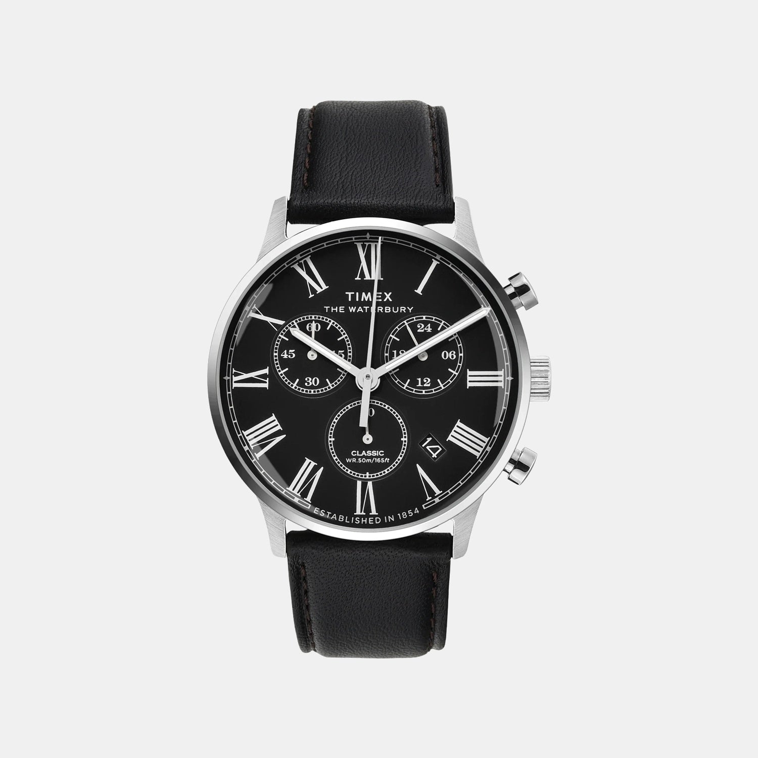 Timex Waterbury Men Quartz Dial Chronograph Leather Watch Tweg26602