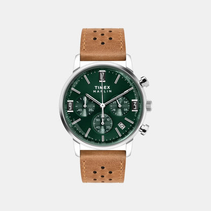 Timex Marlin Men Quartz Dial Chronograph Leather Watch Tweg26702