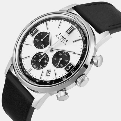 Timex Marlin Men Quartz Dial Chronograph Leather Watch Tweg26703