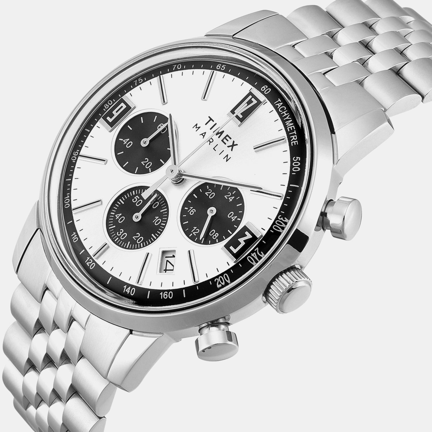 Timex Marlin Men Quartz Dial Chronograph Stainless Steel Watch Tweg26704