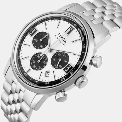 Timex Marlin Men Quartz Dial Chronograph Stainless Steel Watch Tweg26704