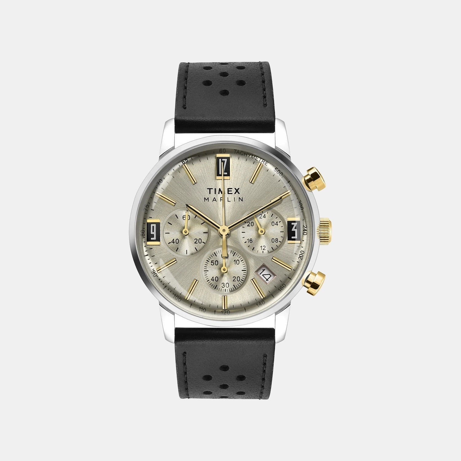 Timex Marlin Men Quartz Dial Chronograph Leather Watch Tweg26705