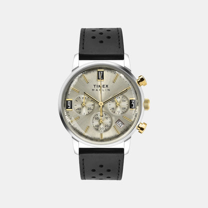 Timex Marlin Men Quartz Dial Chronograph Leather Watch Tweg26705