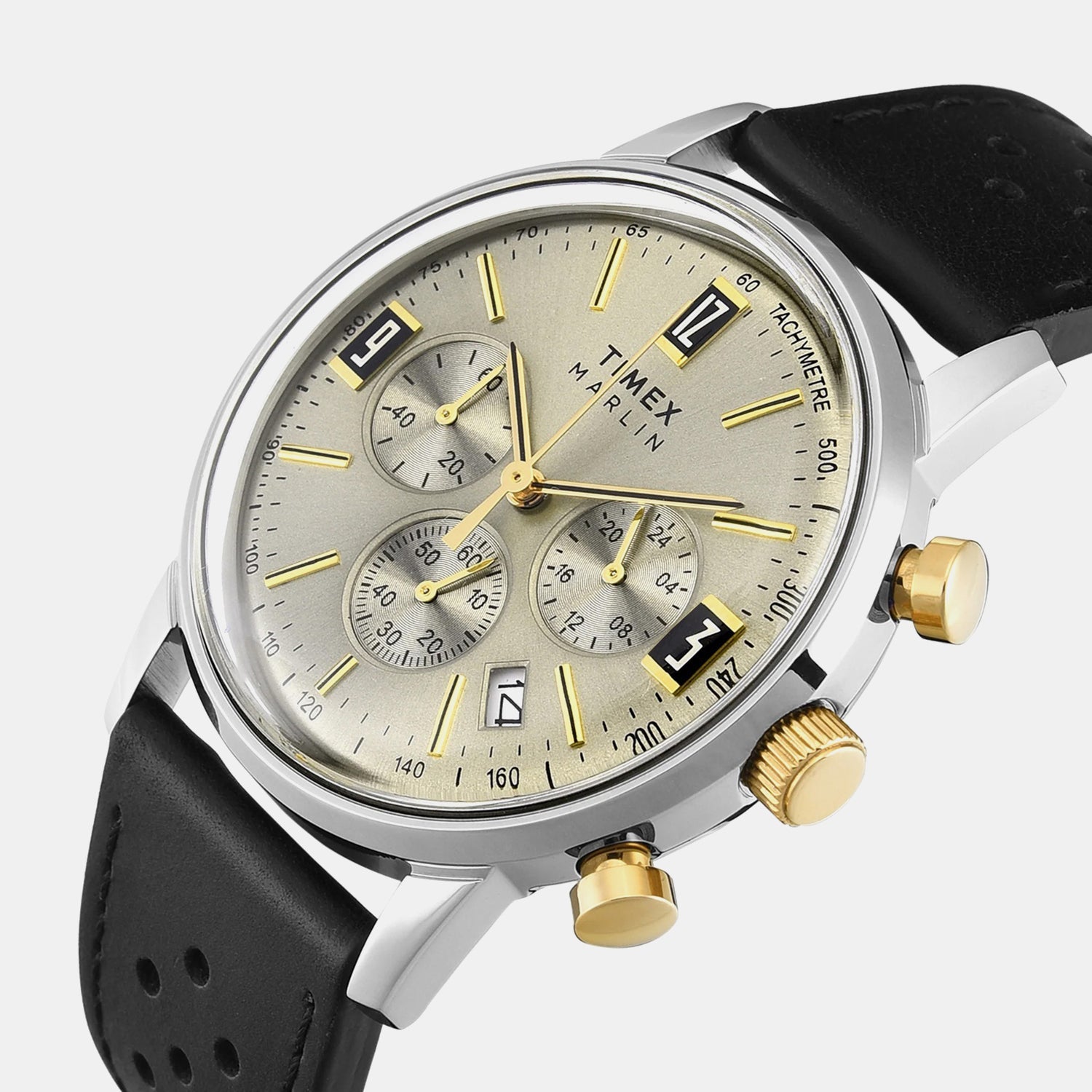 Timex Marlin Men Quartz Dial Chronograph Leather Watch Tweg26705