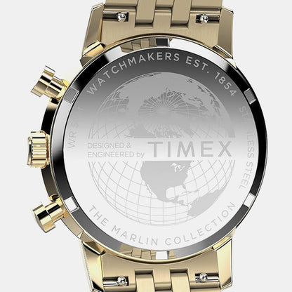 Timex Marlin Men Quartz Black Dial Chronograph Stainless Steel Watch Tweg26706
