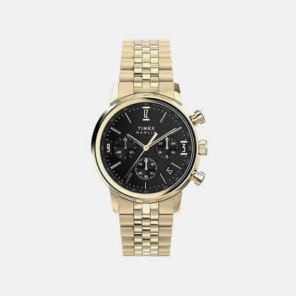 Timex Marlin Men Quartz Black Dial Chronograph Stainless Steel Watch Tweg26706