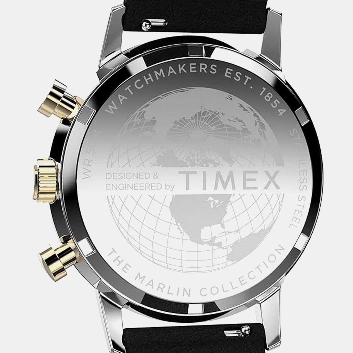 Timex Marlin Men Quartz Champagne Dial Chronograph Leather Watch Tweg26709