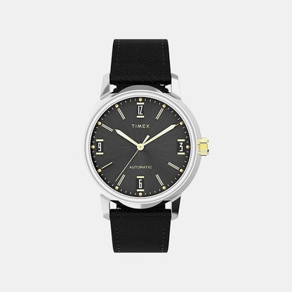 Timex Marlin Men Automatic Black Dial Analog Leather Watch Tweg26711