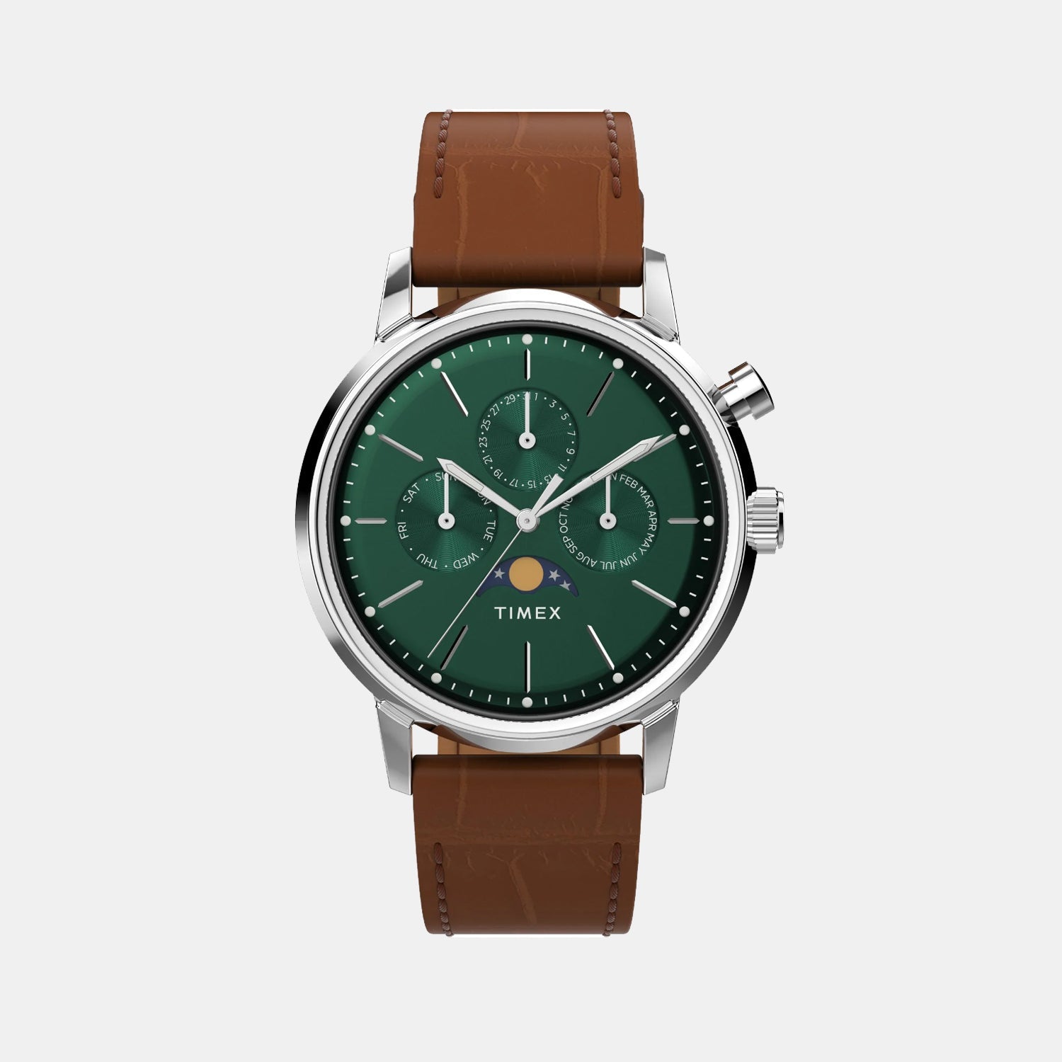 Timex Marlin Men Quartz Dial Multi-Function Leather Watch Tweg26800