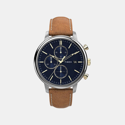 Timex Chicago Men Quartz Dial Chronograph Leather Watch Tweg26904