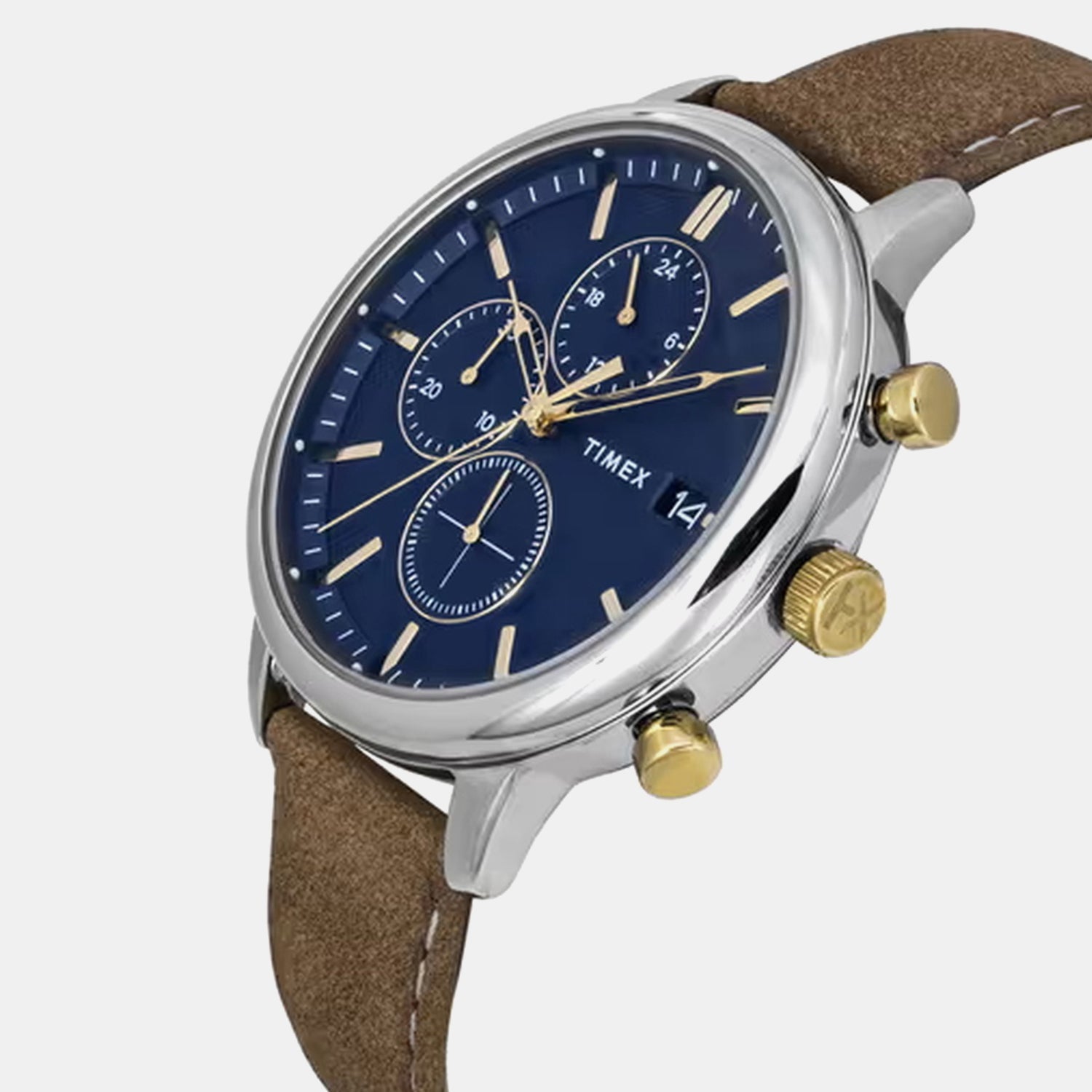 Timex Chicago Men Quartz Dial Chronograph Leather Watch Tweg26904