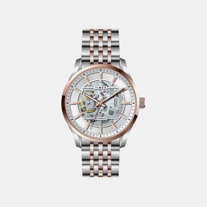 Timex Signio Men Automatic Silver Dial Analog Stainless Steel Watch Tweg31601