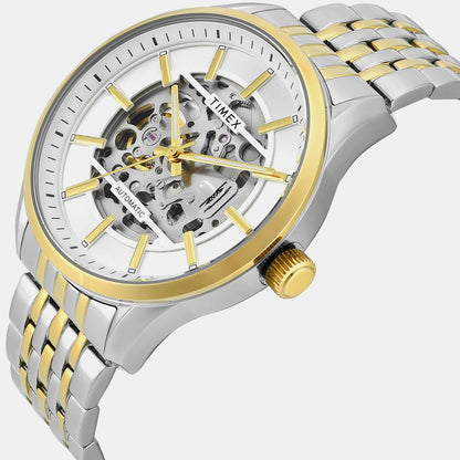 Timex Signio Men Automatic Silver Dial Analog Stainless Steel Watch Tweg31602