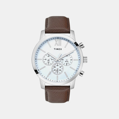 Timex Trendline Men Quartz Blue Dial Multi-Function Leather Watch Tweg32200