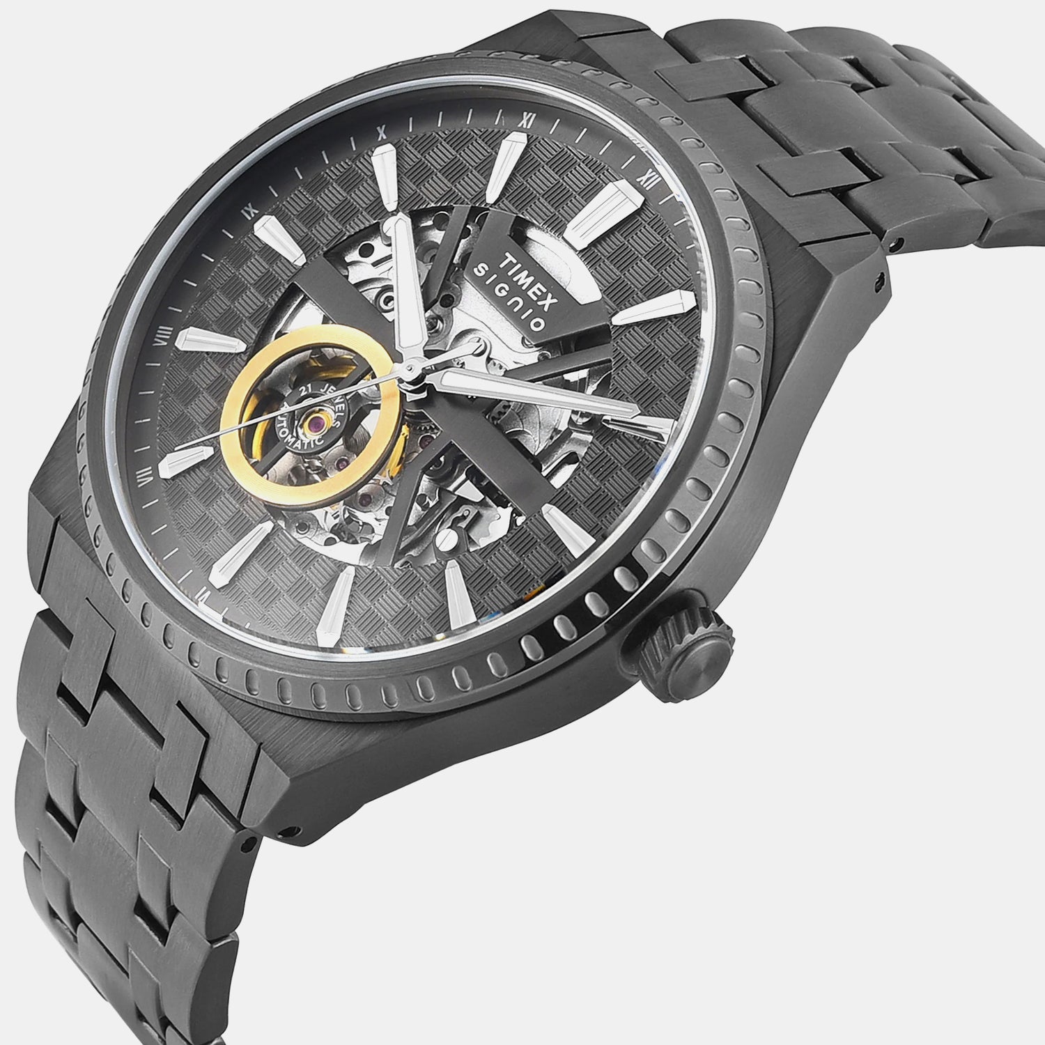 Timex Signio Men Automatic Grey Dial Analog Stainless Steel Watch Tweg34001
