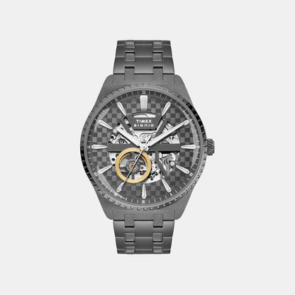 Timex Signio Men Automatic Grey Dial Analog Stainless Steel Watch Tweg34001