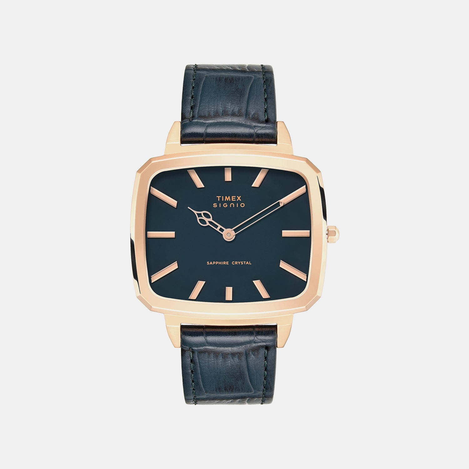 Timex Signio Men Quartz Teal Dial Analog Leather Watch Tweg34100