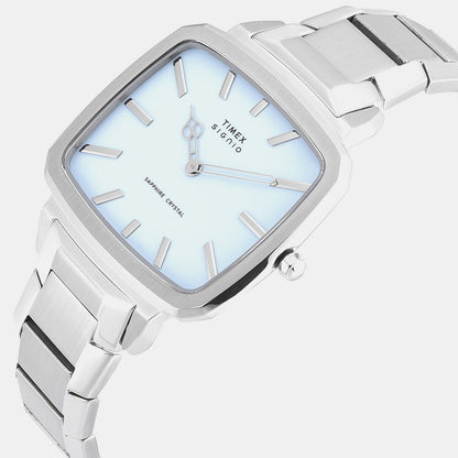 Timex Signio Men Quartz Blue Dial Analog Stainless Steel Watch Tweg34101