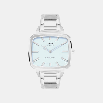 Timex Signio Men Quartz Blue Dial Analog Stainless Steel Watch Tweg34101