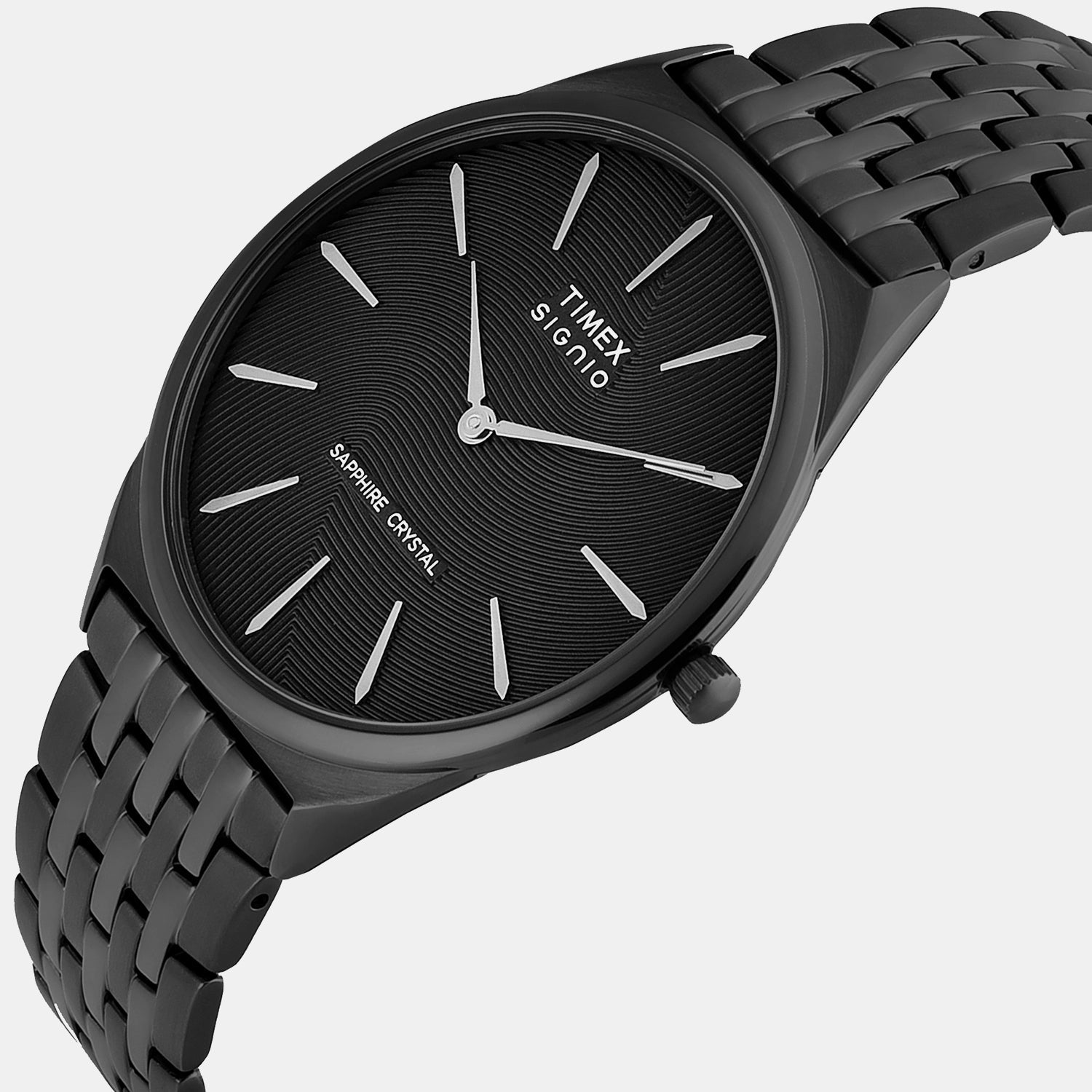 Timex Signio Men Quartz Black Dial Analog Stainless Steel Watch Tweg34201